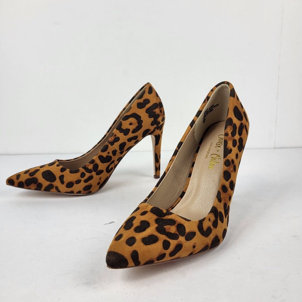 Chase and Chole Los Angeles LALA  Leopard Print High Heels Pointy Toe Pump 7.5